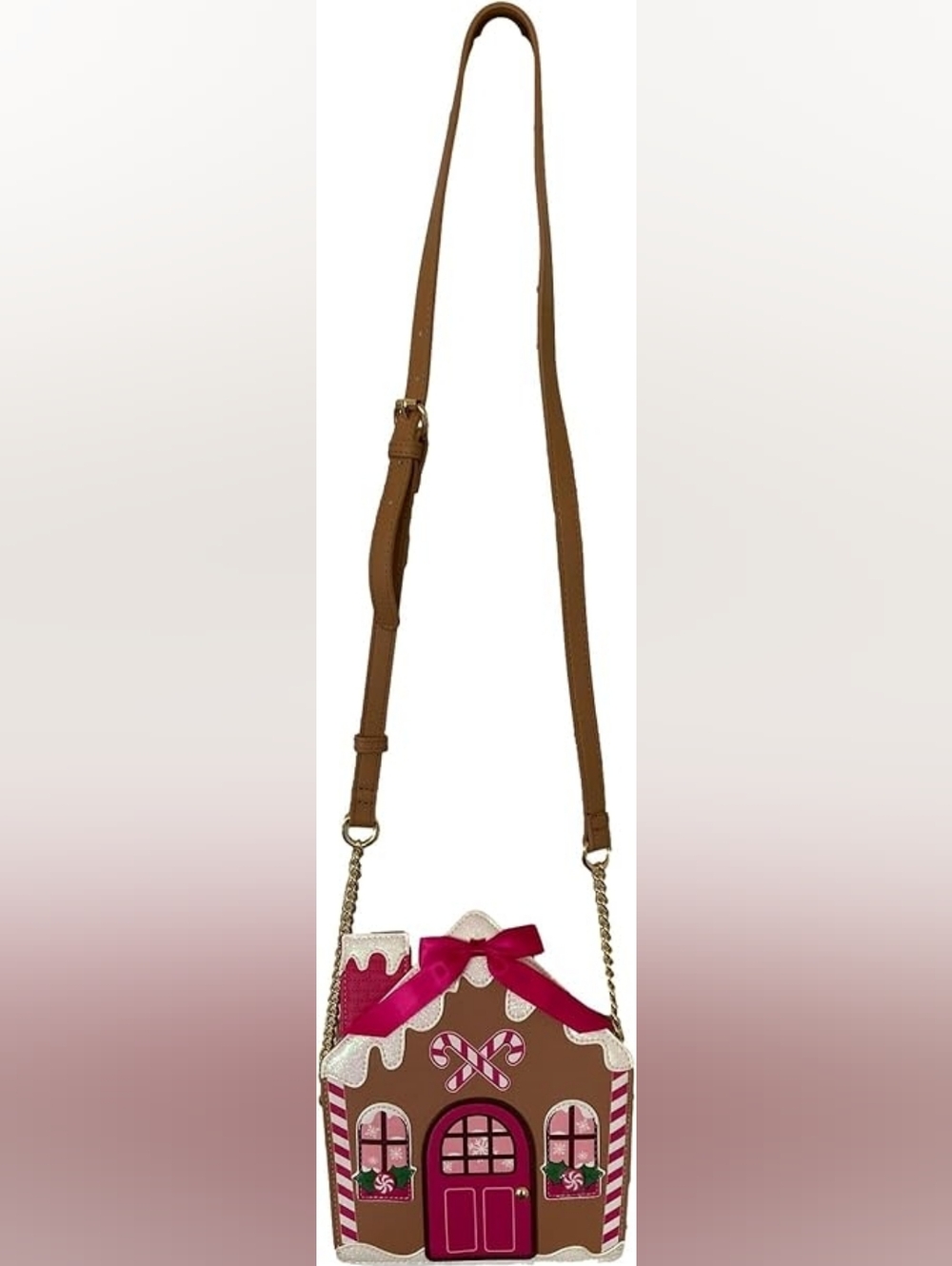 Betsey Johnson Gingerbread House Crossbody Bag - Pink & Brown - Picture 4 of 8